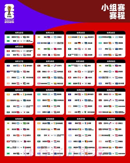 2026世界杯每日赛程下载